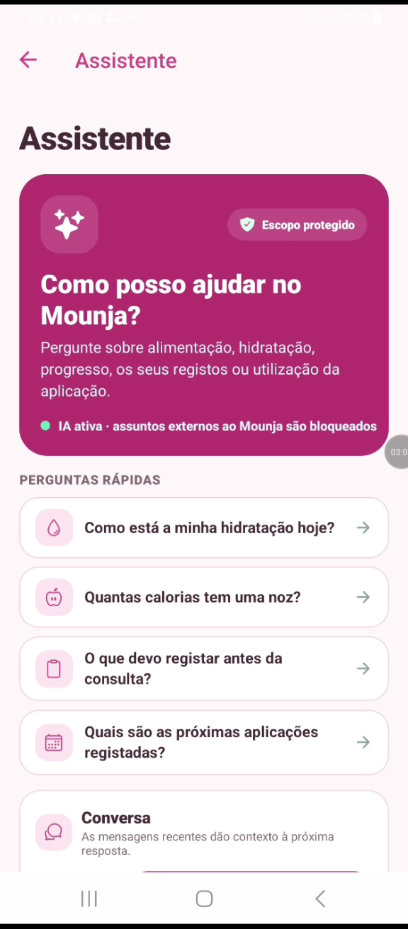 Assistente educativo da Mounja
