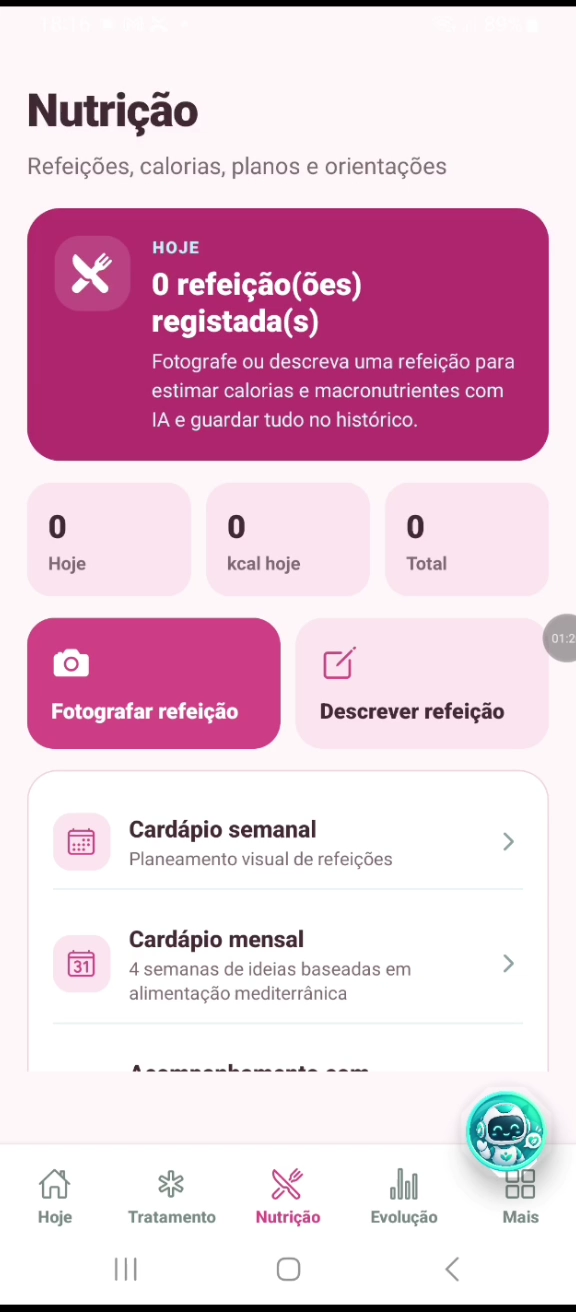 Nutrição: fotografar ou descrever uma refeição